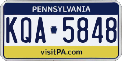 PA license plate KQA5848
