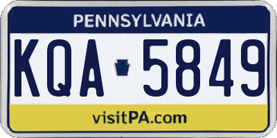 PA license plate KQA5849