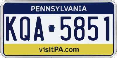 PA license plate KQA5851