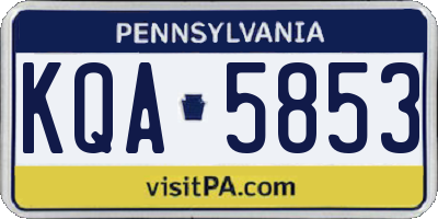 PA license plate KQA5853