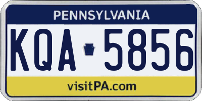 PA license plate KQA5856