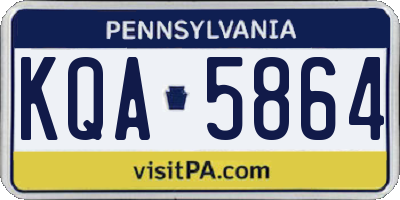 PA license plate KQA5864