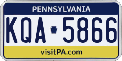 PA license plate KQA5866