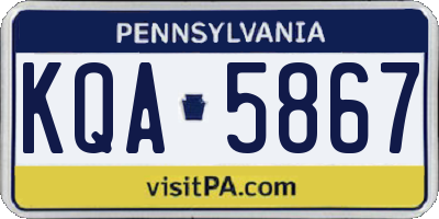 PA license plate KQA5867