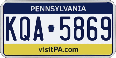 PA license plate KQA5869