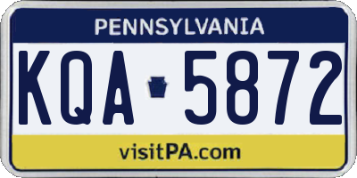 PA license plate KQA5872