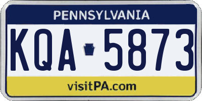 PA license plate KQA5873
