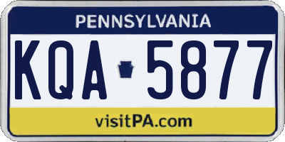 PA license plate KQA5877