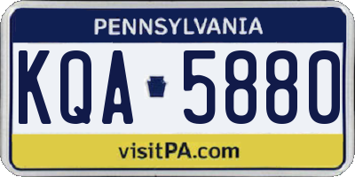 PA license plate KQA5880