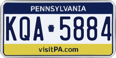 PA license plate KQA5884