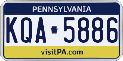 PA license plate KQA5886