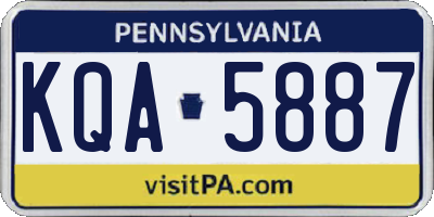 PA license plate KQA5887