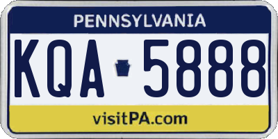 PA license plate KQA5888