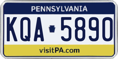 PA license plate KQA5890