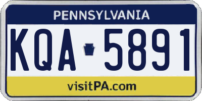 PA license plate KQA5891