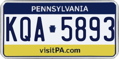 PA license plate KQA5893