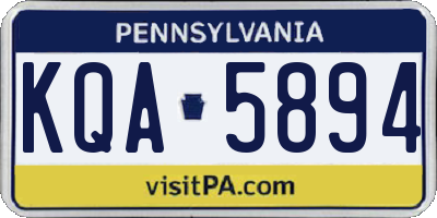 PA license plate KQA5894