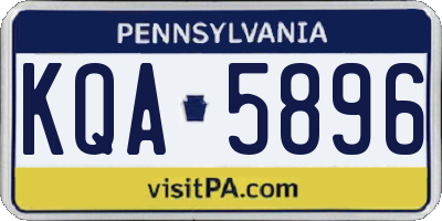 PA license plate KQA5896
