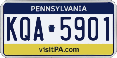 PA license plate KQA5901