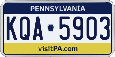 PA license plate KQA5903