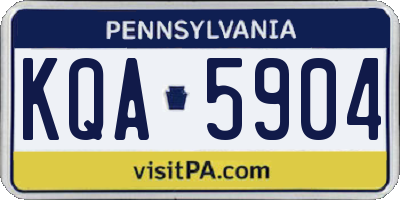 PA license plate KQA5904