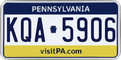 PA license plate KQA5906