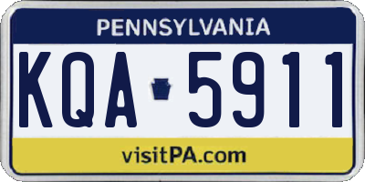 PA license plate KQA5911
