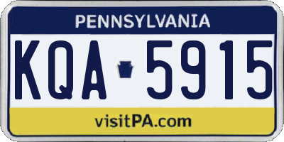 PA license plate KQA5915