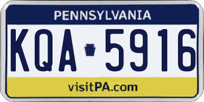 PA license plate KQA5916