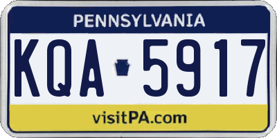 PA license plate KQA5917