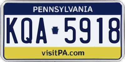 PA license plate KQA5918