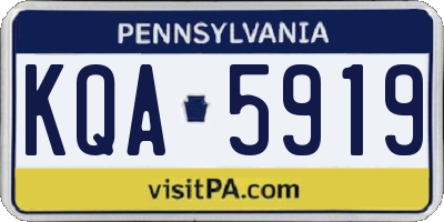 PA license plate KQA5919