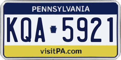 PA license plate KQA5921