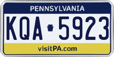 PA license plate KQA5923