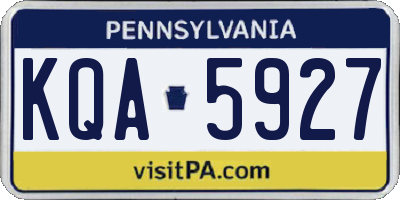 PA license plate KQA5927
