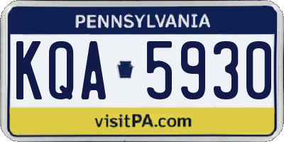 PA license plate KQA5930