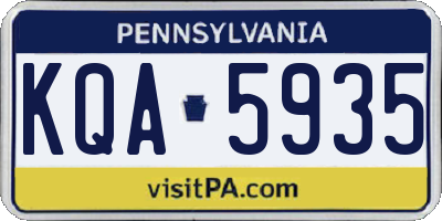 PA license plate KQA5935