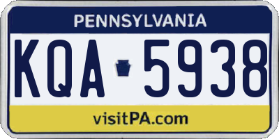 PA license plate KQA5938