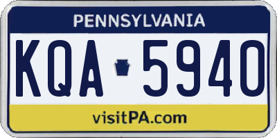 PA license plate KQA5940