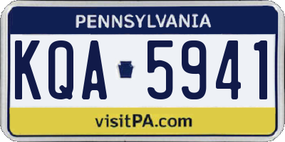 PA license plate KQA5941