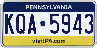 PA license plate KQA5943