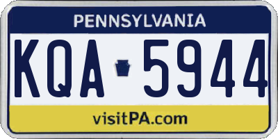 PA license plate KQA5944