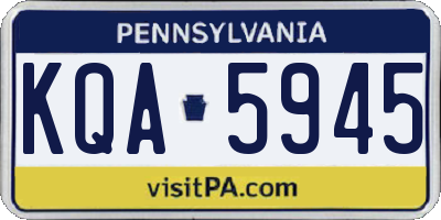 PA license plate KQA5945