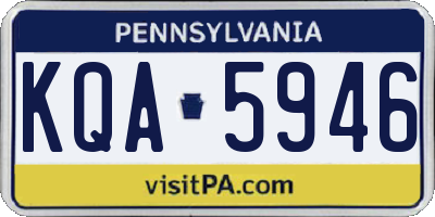 PA license plate KQA5946