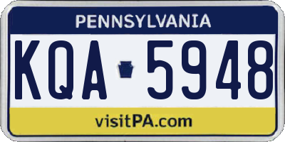 PA license plate KQA5948