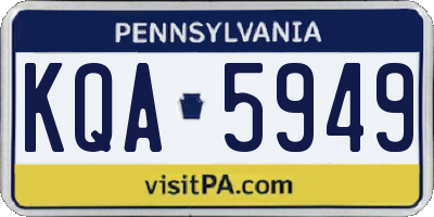 PA license plate KQA5949
