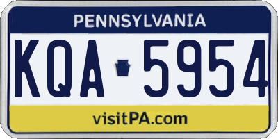 PA license plate KQA5954