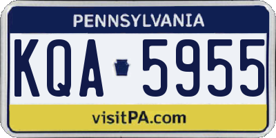 PA license plate KQA5955