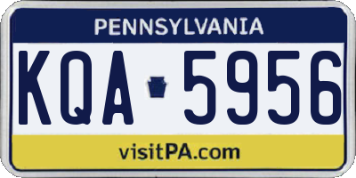 PA license plate KQA5956