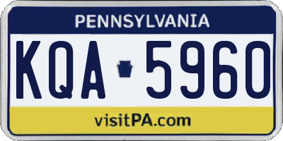 PA license plate KQA5960